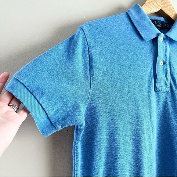 Polo Ralph Lauren Blue Polo Shirt with Orange Embroidered Pony Logo, Size Small - Picture 5 of 8